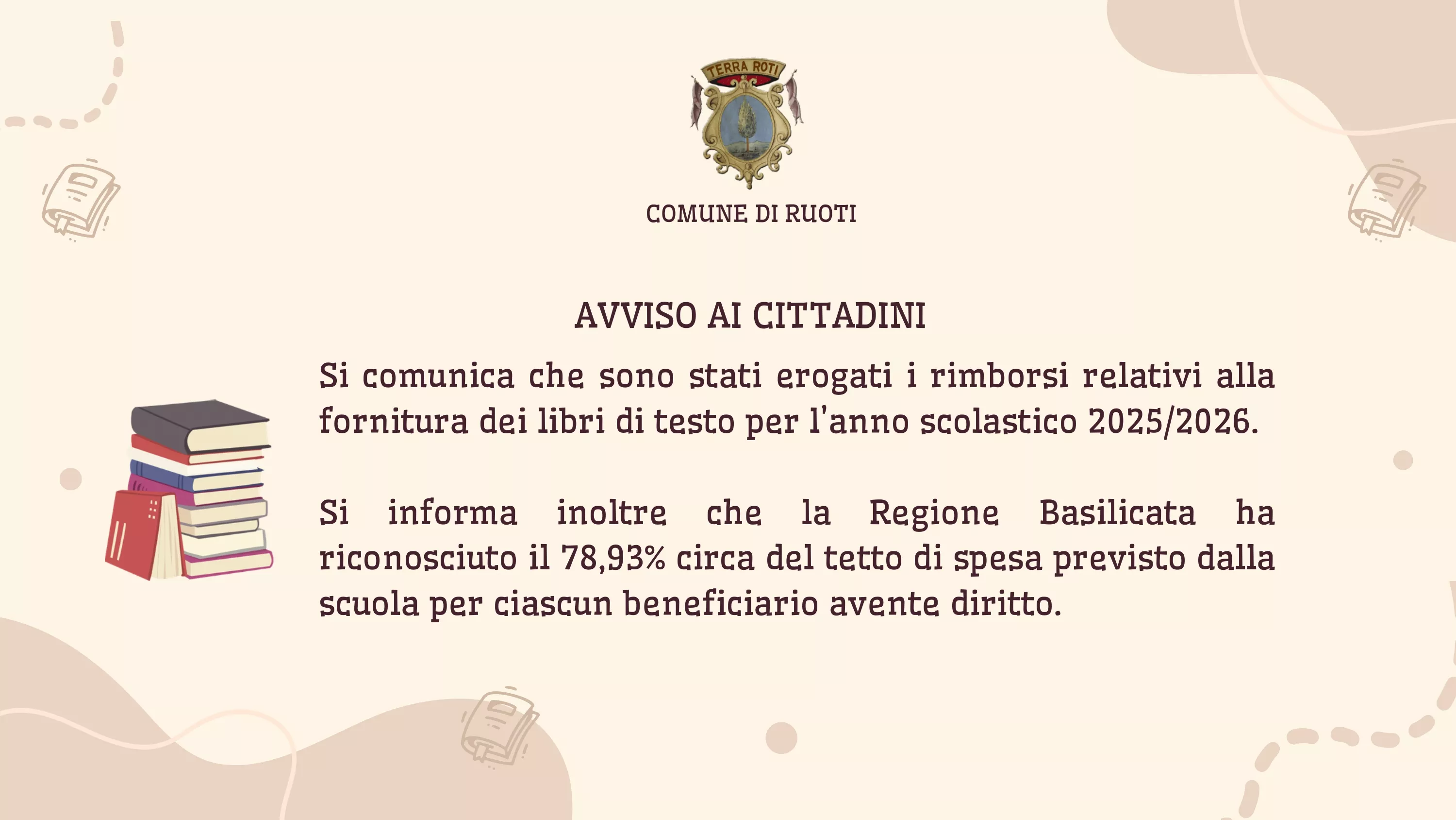 Erogazione rimborsi libri di testo – Anno scolastico 2025/2026